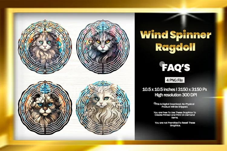 Ragdoll Wind Spinner Sublimation - 04 Variation