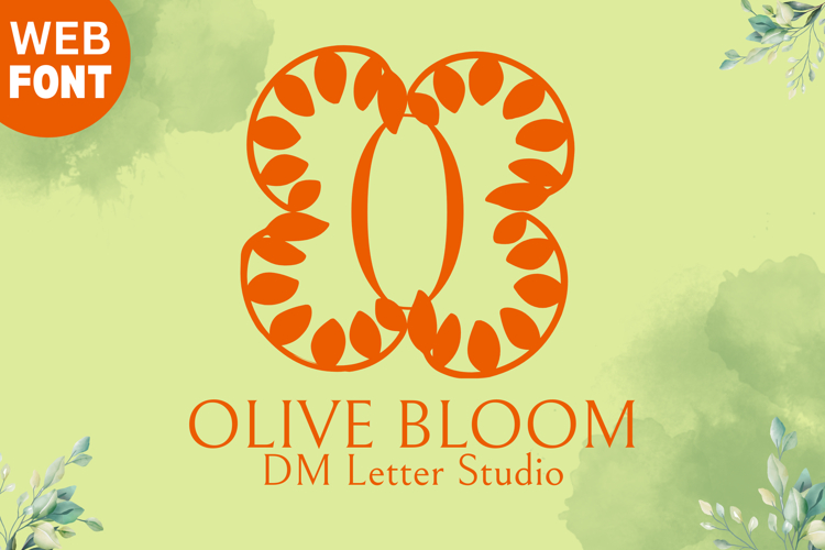 Olive Bloom Monogram - Botanical Serif Monogram Font