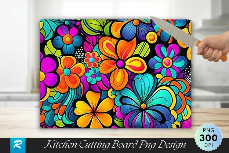 Funky Pattern Cutting Board Sublimation Design