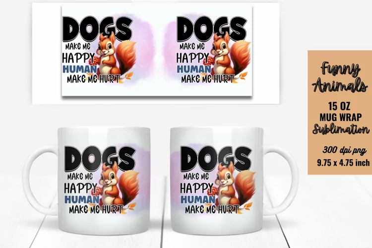 Funny Animals Mug Wrap Sublimation, Mug Wrap PNG