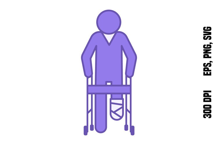 Purple Assistive Walker Icon example image 1