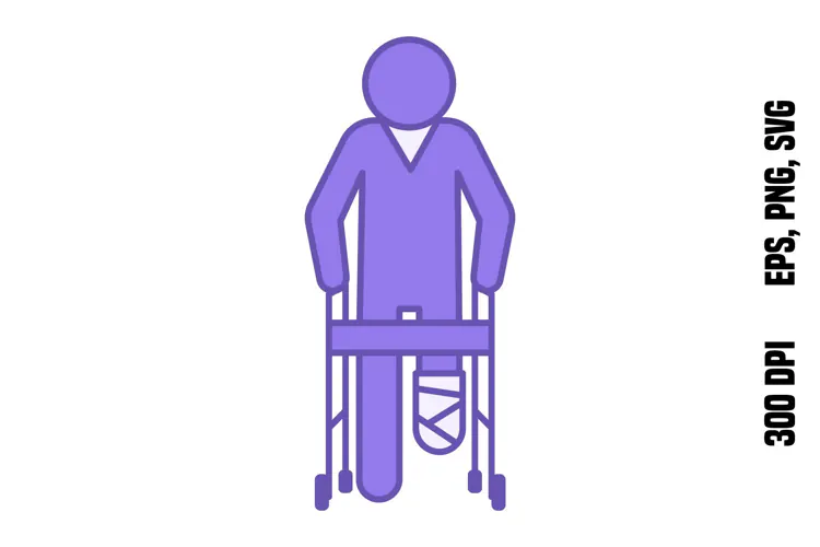 Purple Assistive Walker Icon