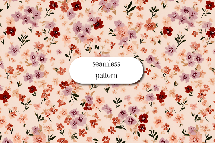 Pink Tulip Seamless Pattern Watercolor Floral Spring Design