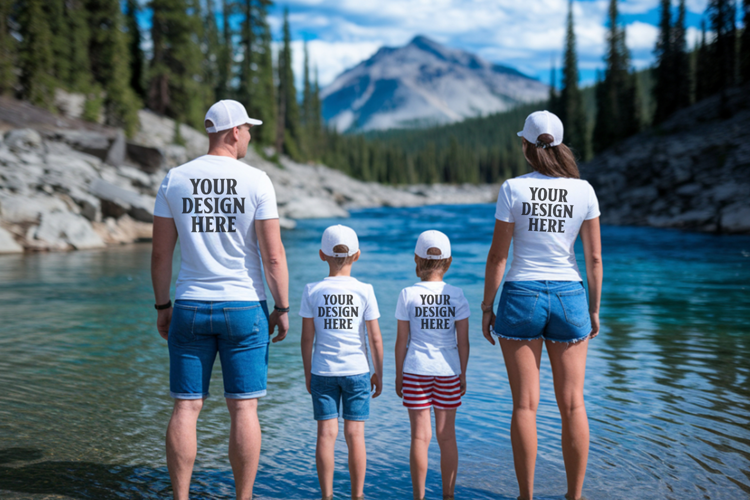 Bella Canvas 3001 Family Group T-Shirt Mockup