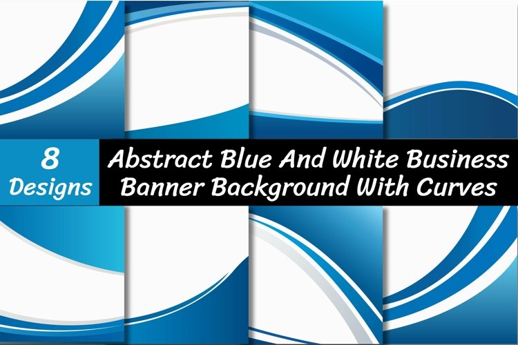 Abstract Blue And White Backgrounds With Dynamic Curves