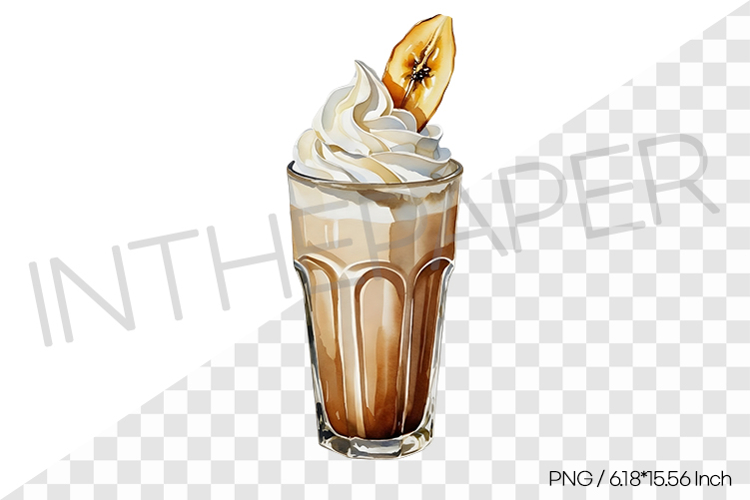 Banana Milkshake PNG Clipart Watercolor Drink Illustration