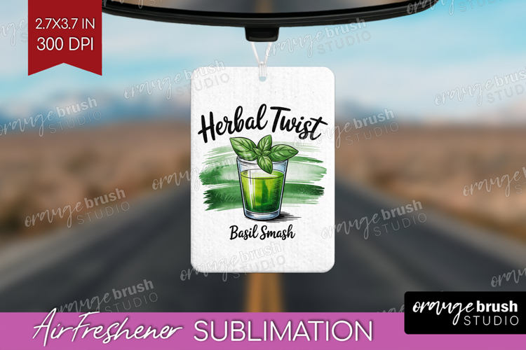 Basil Smash Cocktail Air Freshener PNG Summer Drink PNG