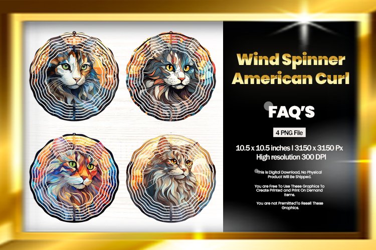 American Curl Wind Spinner Sublimation - 04 Variations example image 1