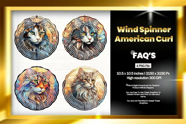 American Curl Wind Spinner Sublimation - 04 Variations