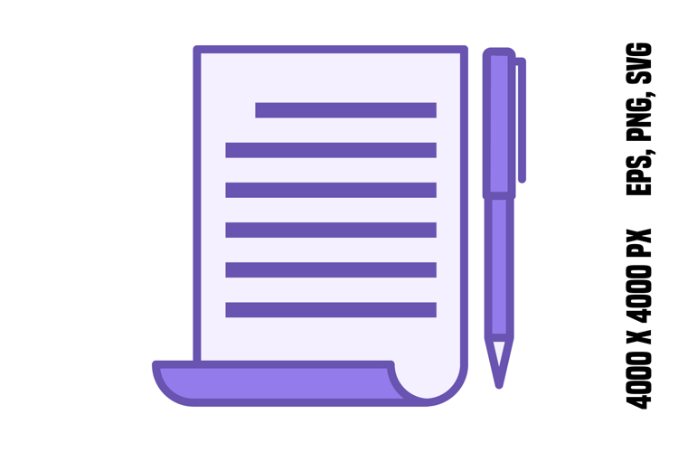 Colored Paper and Pen Icon