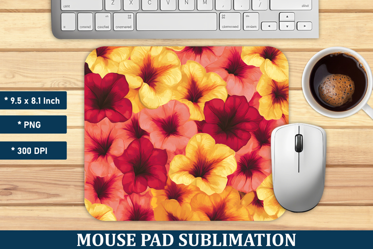 Calibrachoa Flower Pattern Mouse Pad | Mouse Pad Sublimation