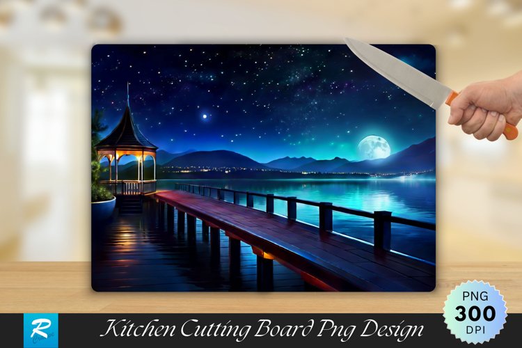 Beautiful Night Cutting Board Sublimation Design