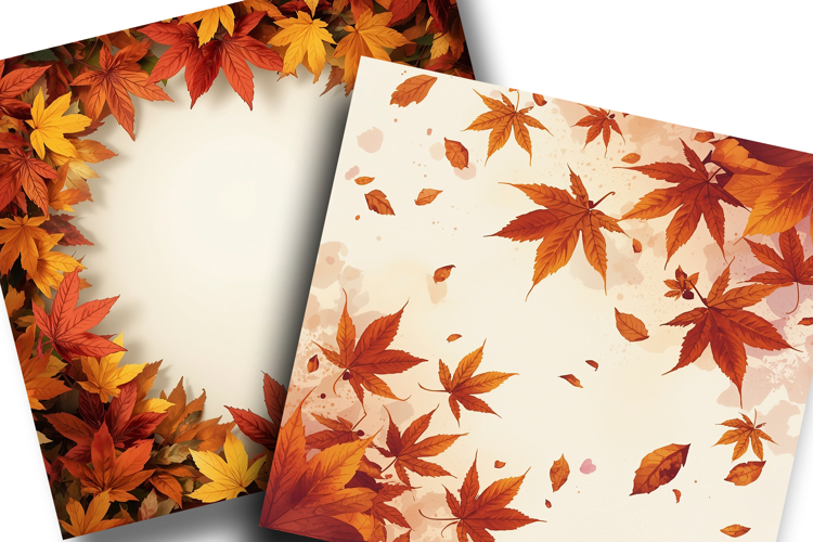 Autumn Leaves Digital Paper example image 1