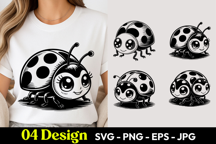 Kawaii Ladybug SVG PNG