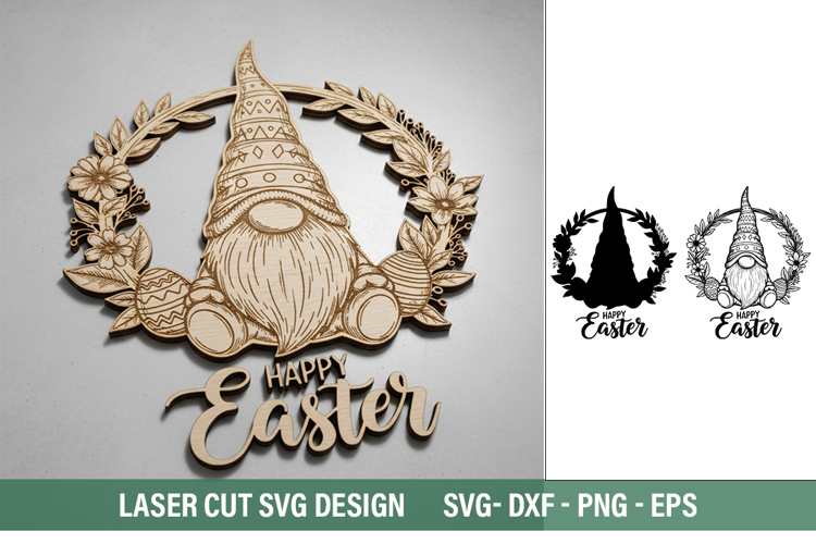 Happy Easter SVG - Laser Cut Design