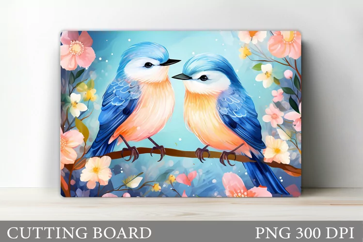 Birds Cutting Board Sublimation. Cute Birds Cutting Board