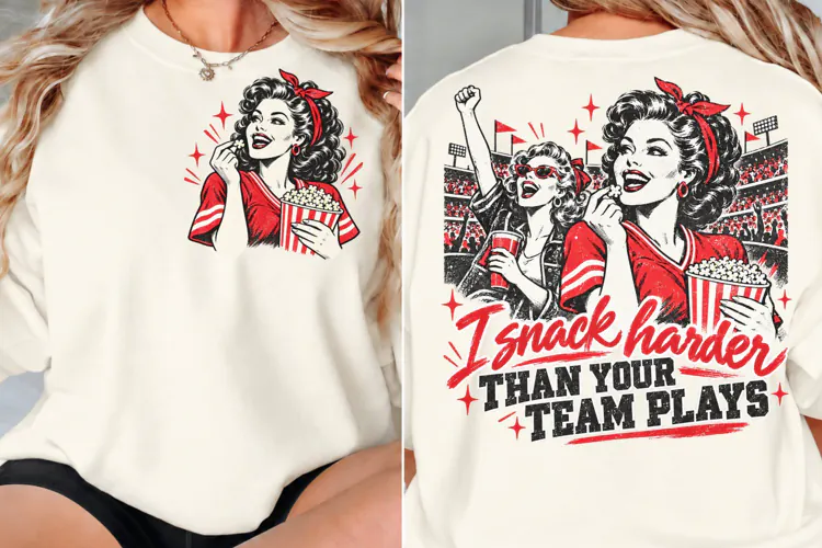 Front Back Football Mom Shirt Design, Football Snack Mom Fro