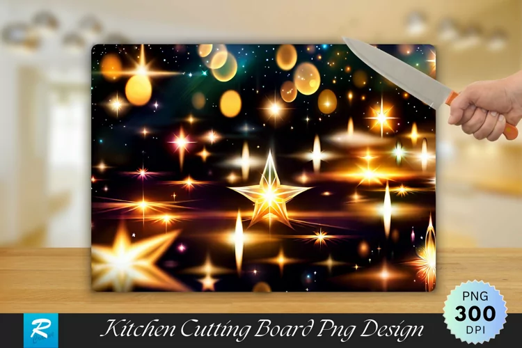Star Lights Cutting Board Sublimation Design