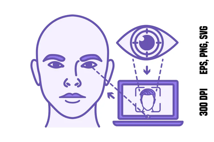 Purple Eye Tracking Control Icon