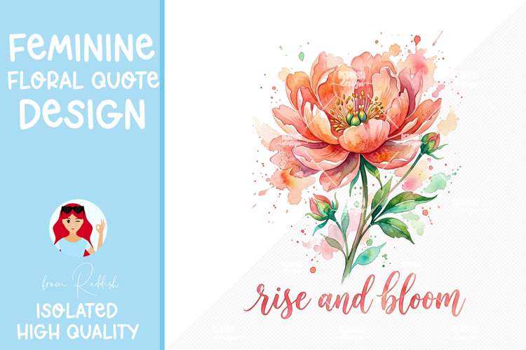 Feminine Floral Design Watercolor Flower Illustration