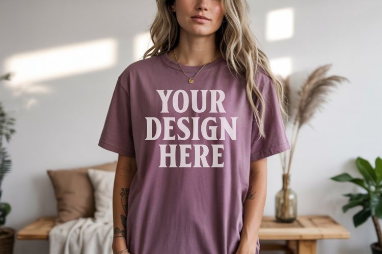 Comfort Colors 1717 Berry TShirt Mockup, CC1717 mockup, Tran