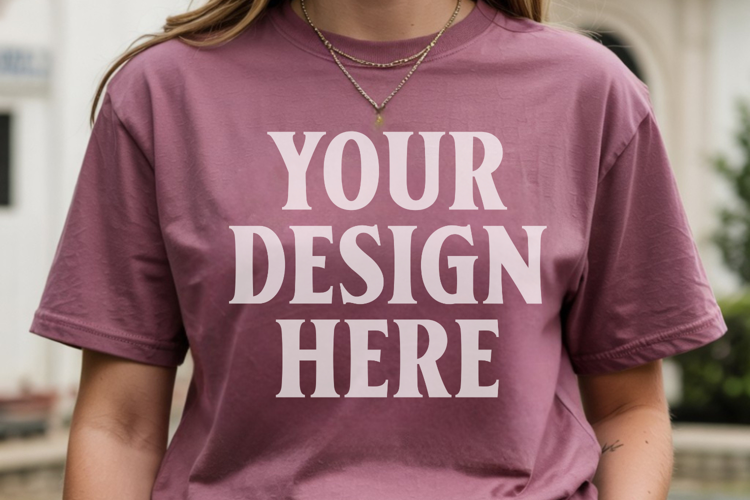 Comfort Colors 1717 Berry TShirt Mockup, CC1717 mockup, Tran