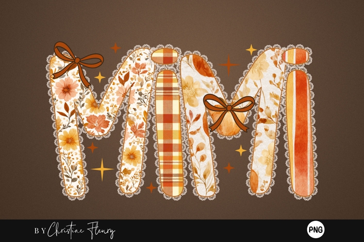 Preppy Floral Fall Mimi PNG