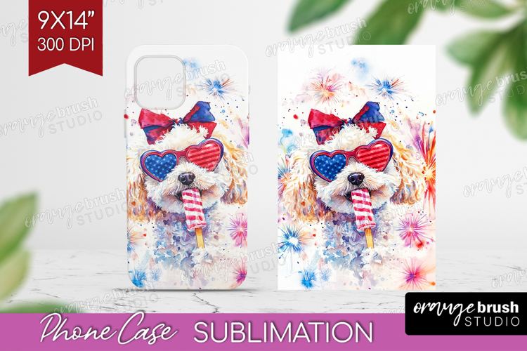 Bichon Frise Dog Phone Case PNG 4th Of July Case PNG