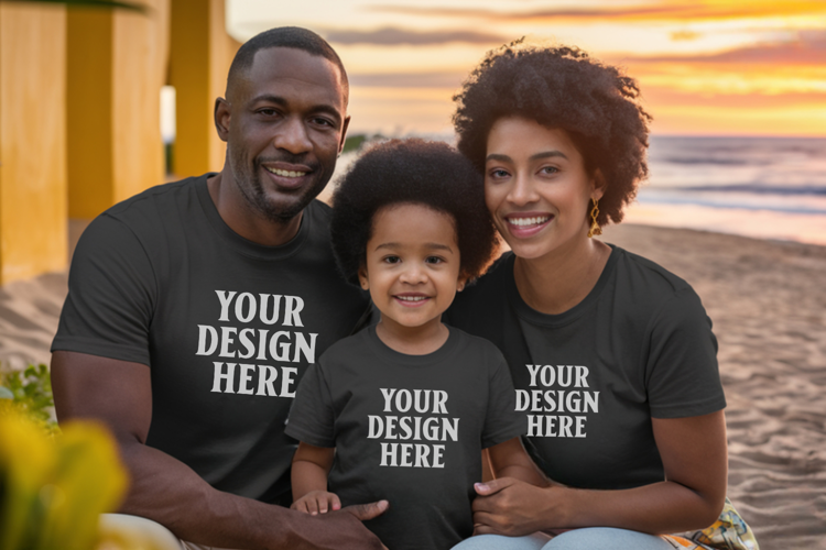 Bella Canvas 3001 Family Group Mockup