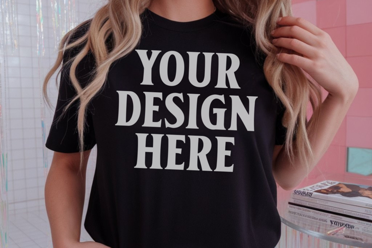 Black Tshirt Mockup Image 10