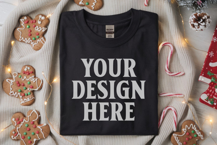 Black Tshirt Mockup Image 22