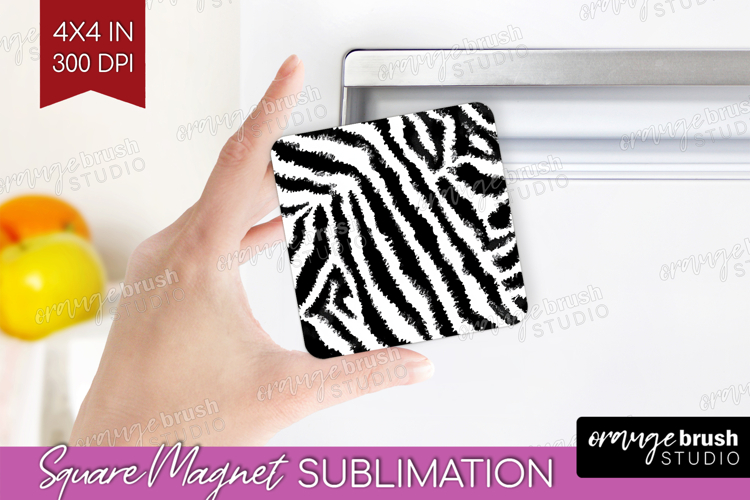 Black and White Magnet Sublimation - Abstract Texture Square