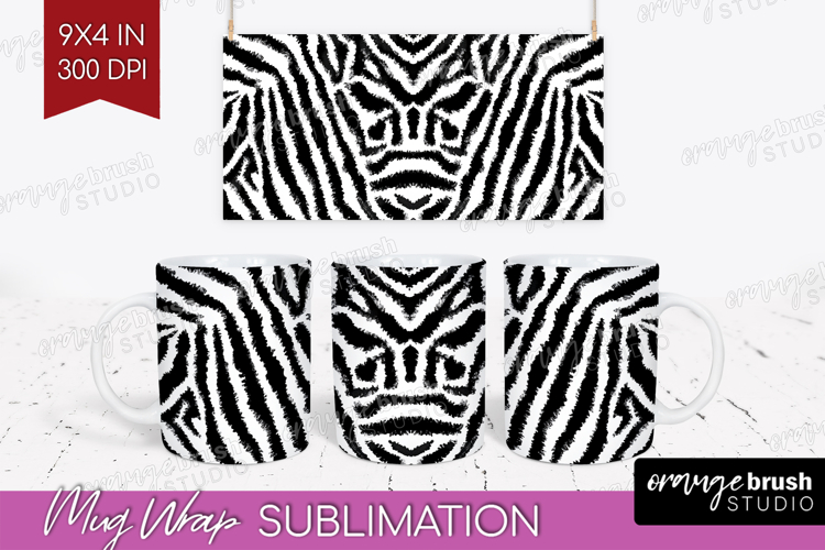 Black and White Mug Wrap - Abstract Texture Mug PNG