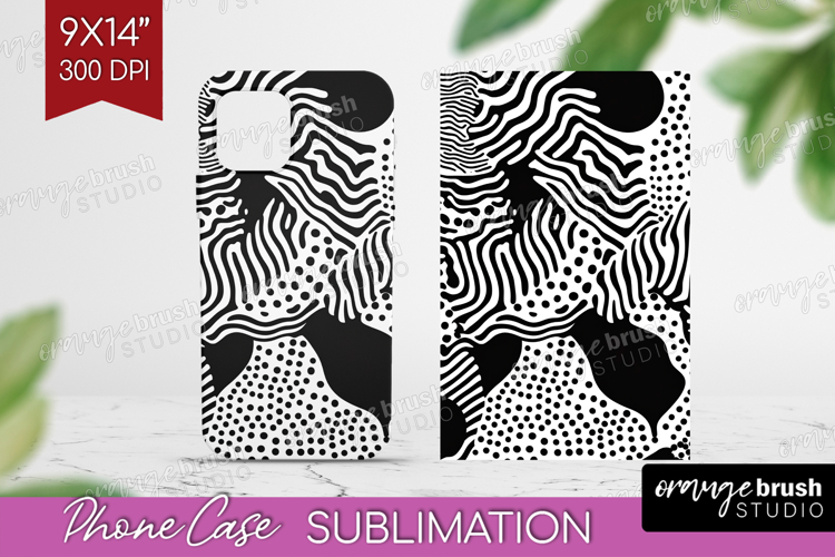 Black and White Phone Case PNG - Abstract Texture Case PNG