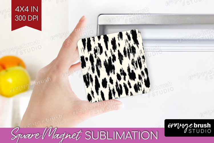 Black and White Magnet Sublimation - Abstract Texture Square