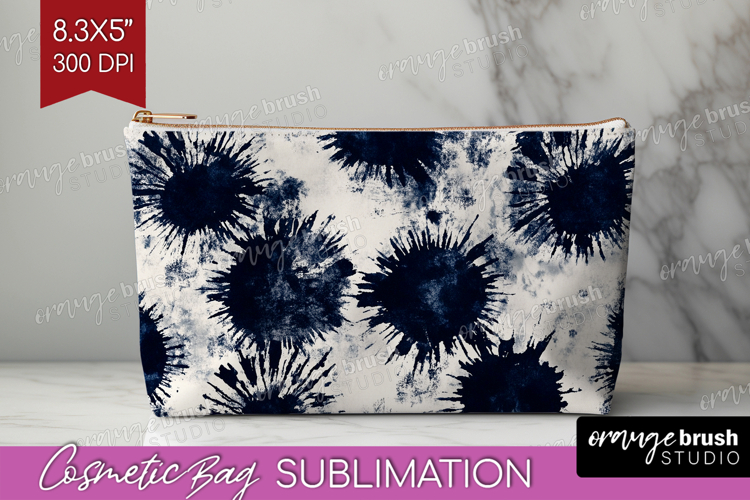 Black and White Cosmetic Bag - Abstract Texture Makeup Bag