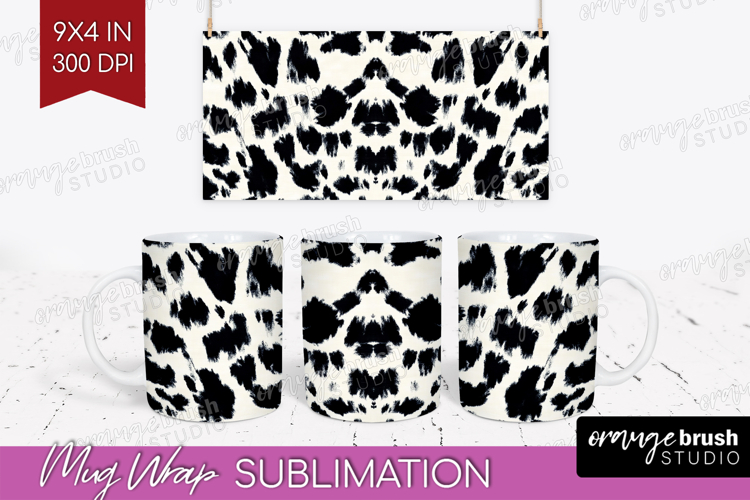 Black and White Mug Wrap - Abstract Texture Mug PNG