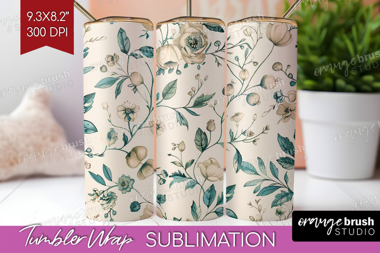 Wildflowers Tumbler Wrap - Summer Floral Tumbler PNG