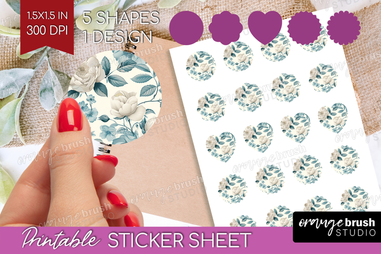 Wildflowers Round Sticker - Summer Floral Printable Sticker