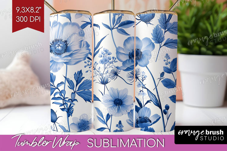 Wildflowers Tumbler Wrap - Summer Floral Tumbler PNG