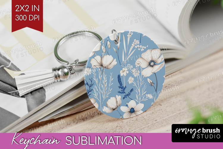 Wildflowers Keychain PNG - Summer Floral Keychain