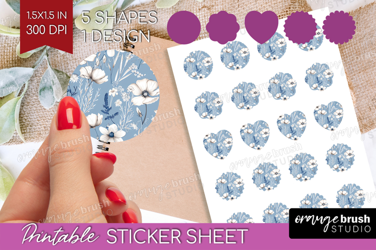 Blue Flowers Clipart Image 3