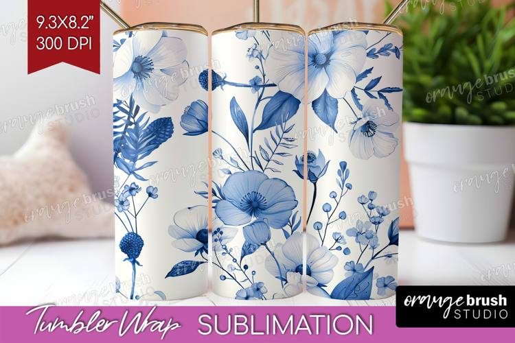 Wildflowers Tumbler Wrap - Summer Floral Tumbler PNG