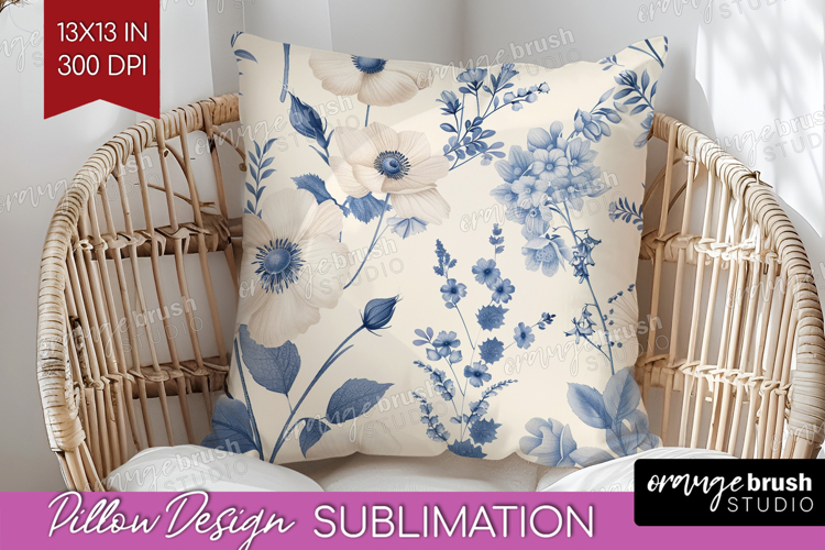 Wildflowers Pillow Sublimation - Summer Floral Pillow Cover