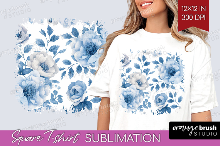 Wildflowers Square Tshirt Background - Summer Floral PNG