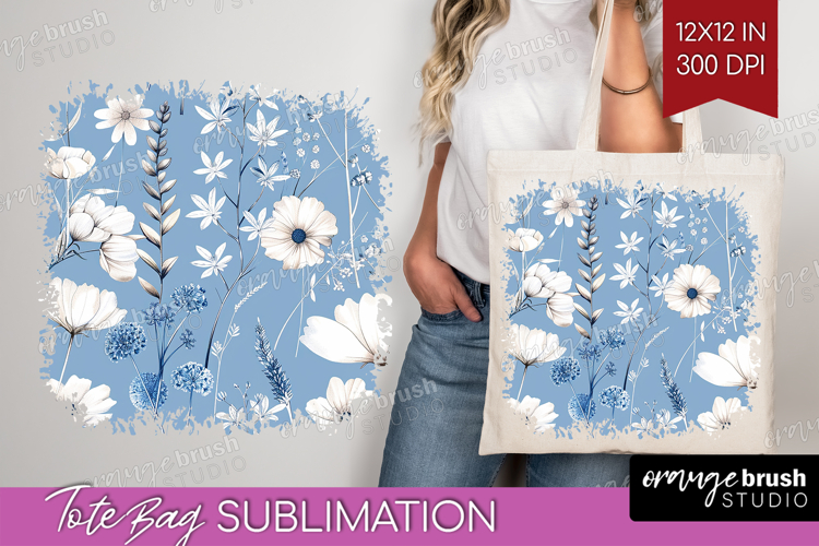 Wildflowers Tote Bag - Summer Floral Tote Bag PNG