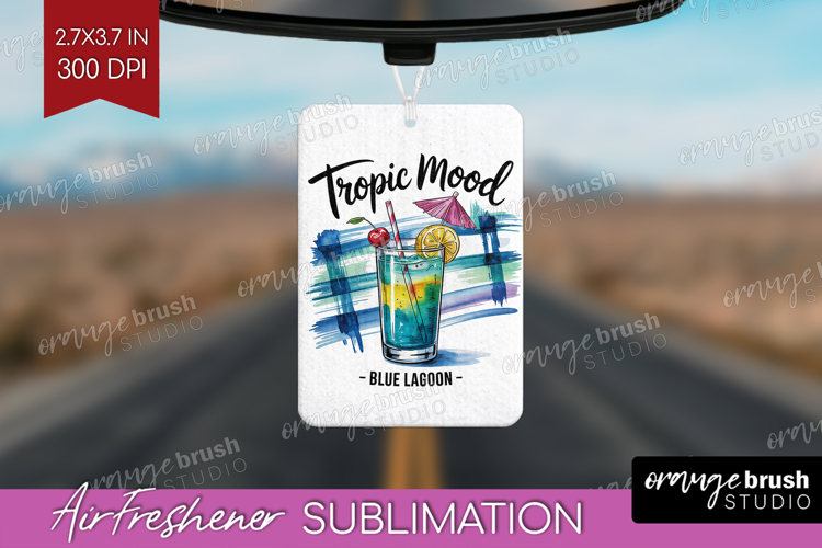 Blue Lagoon Cocktail Air Freshener PNG Summer Drink PNG