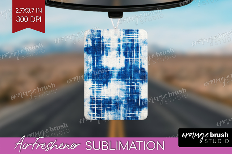Blue Tie Dye Air Freshener PNG - Shibori PNG Sublimation