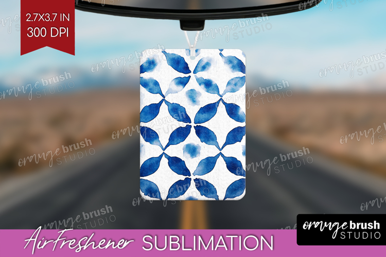 Blue Tie Dye Air Freshener PNG - Shibori PNG Sublimation