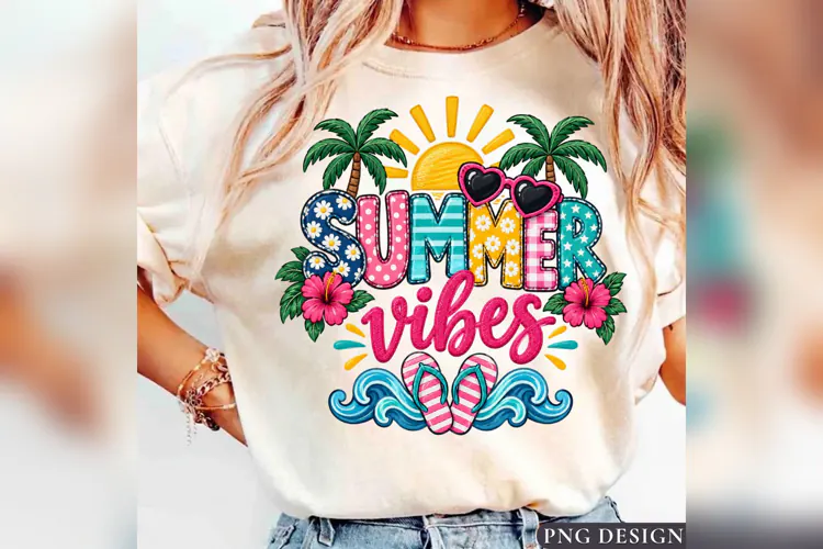 Summer Vibes PNG, Tropical Palm Tree Beach PNG, Hibiscus png